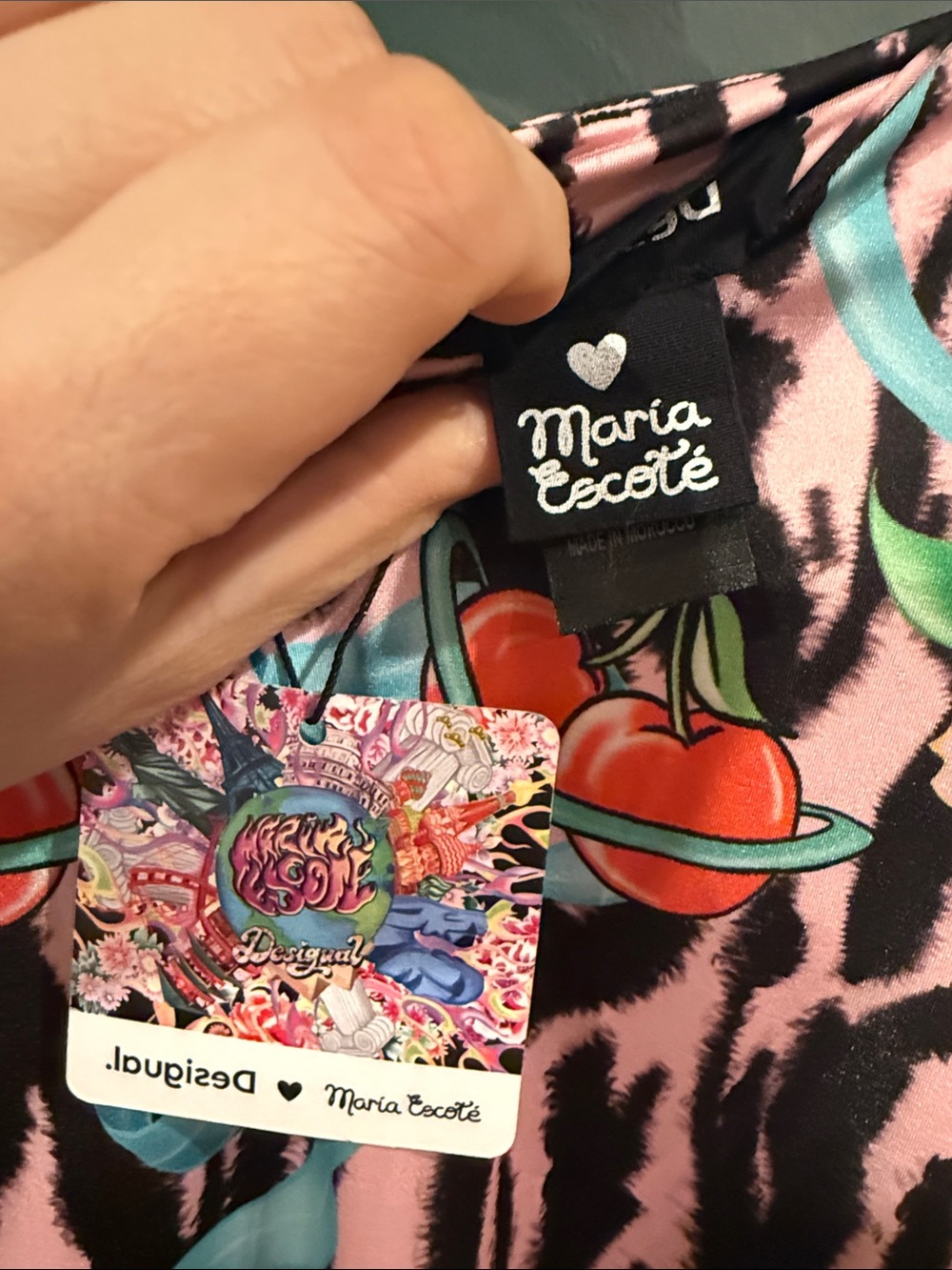 Desigual  + Maria Escote Collaboration Vibrant Floral & Zebra Print dress